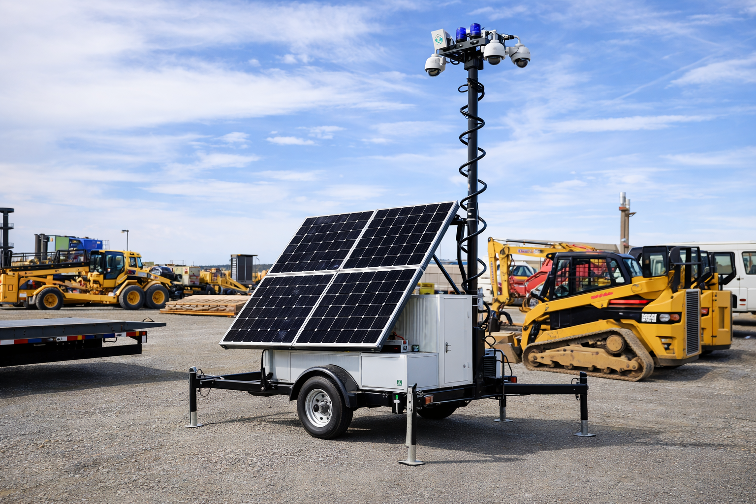 Solar-powered surveillance on construction site