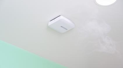 Smart ceiling-mounted air quality sensor detecting vape and environmental conditions