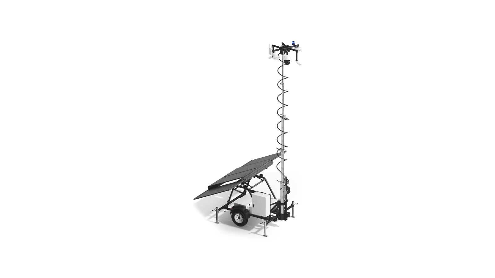 Verkada Security Trailer deployed for surveillance in Albuquerque commercial area.